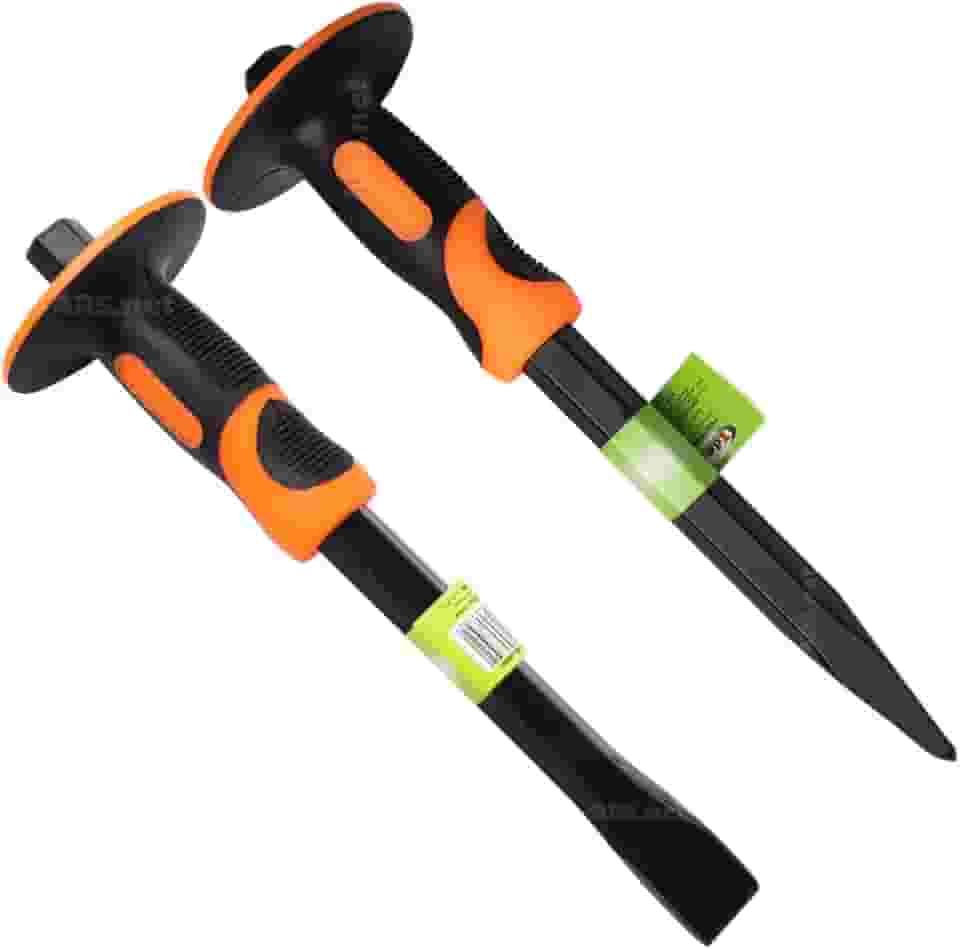 Kit Ponteiro E Talhadeira 30cm Aço Com Empunhadura Profissional