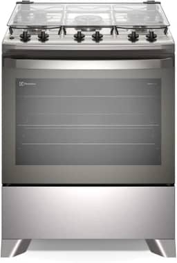 Fogão Electrolux 5 bocas Efficient com PerfectCook Cinza FE5IC