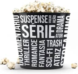 Balde de Pipoca, 3,5 litros, modelo CINÉFILOS, escrita branca