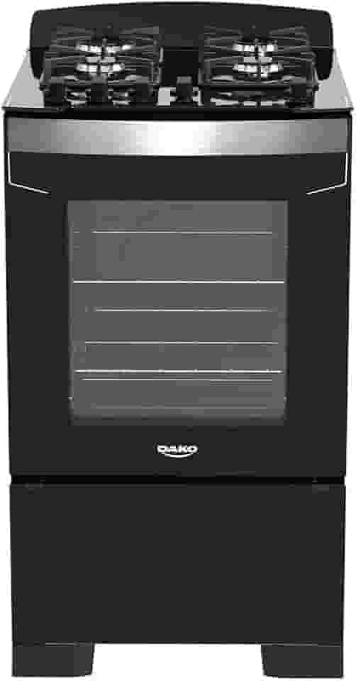 Fogão 4 Bocas Preto com Mesa de Vidro Dako Diplomata Bivolt