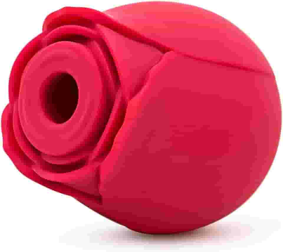 Vibrador Silicone vibradoris feminino, Vibrador Flor Rosa Ponta Dupla Função Sugador e Aquecimento vibradoris feminino sexual AZ03B