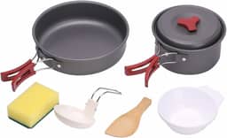 NTK, Conjunto de Panelas Camp 2 com 7 Peças com Tigelas para Acampamento em Alumínio e Aço