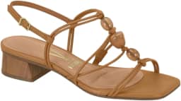 Sandália Feminina Vizzano – Pedras Naturais, Salto Baixo Bloco, Conforto e Elegância