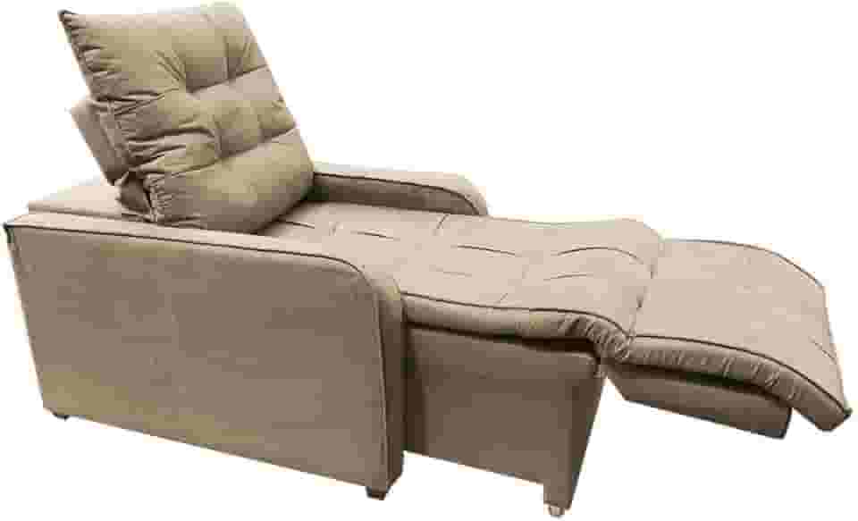 Poltrona Retratil e Reclinavel Com Rodape Regulavel Azera Capuccino