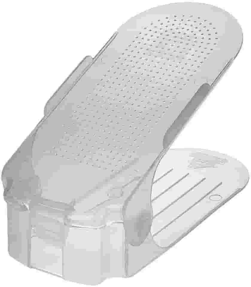 Kit 10 Organizadores de sapato, saltos e tênis com regulagem de altura - Transparente