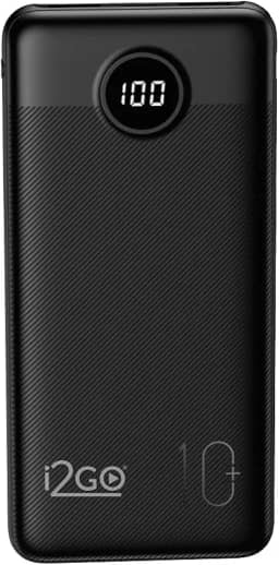 I2GO, Carregador Portátil (Power Bank) Ultra Rápido 10000mAh, Power Delivery 20W, 2 Saídas USB + 1 Saída/Entrada USB-C, Preto, i2GO PRO