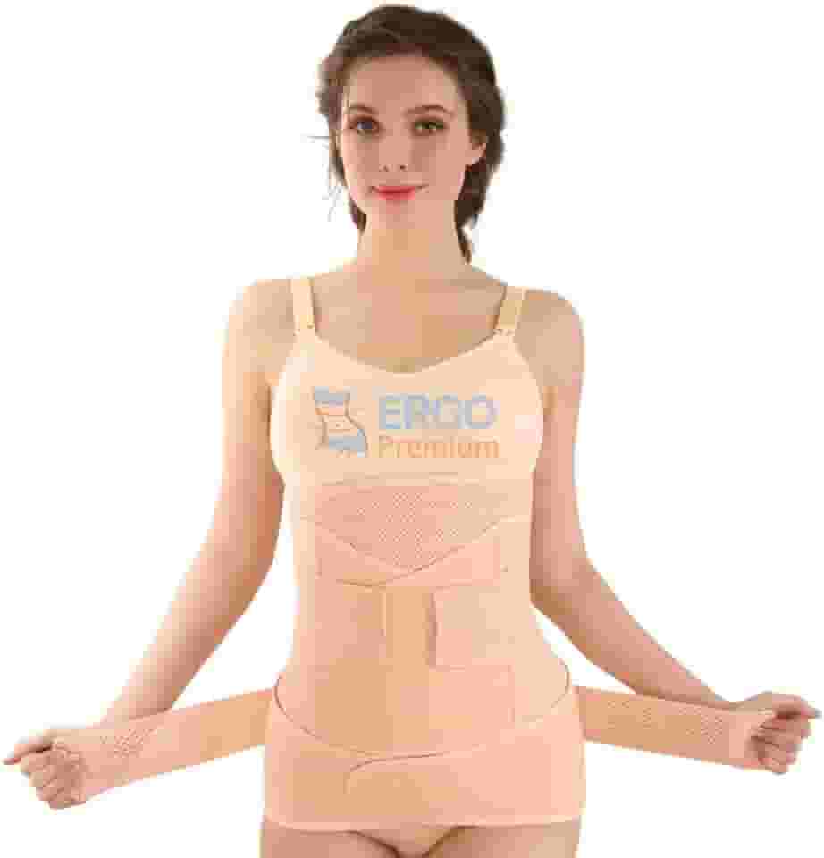 Kit de Cinta 3 em 1 Pós Parto Para Recuperação Cesárea Diástase com Suporte da Pelve Cintura e Barriga (G)