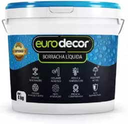Borracha Líquida Manta Impermeável Premium Euro Decor 4KG Tinta Emborrachada Flexível (Crômio)