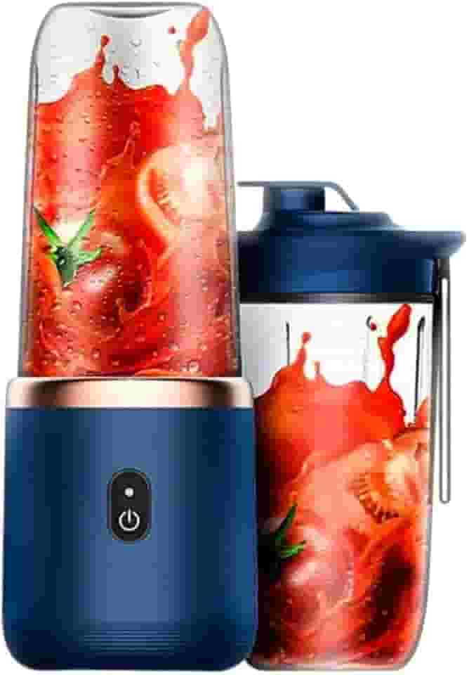 Liquidificador Portátil Recarregável USB - Mixer Juice 400ML com Copo Integrado (Azul)