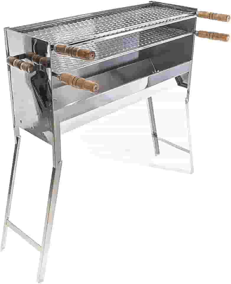 Churrasqueira Inox Espetinho Profissional Com 2 Grelha Inox Tamanha 80x25x93 cm