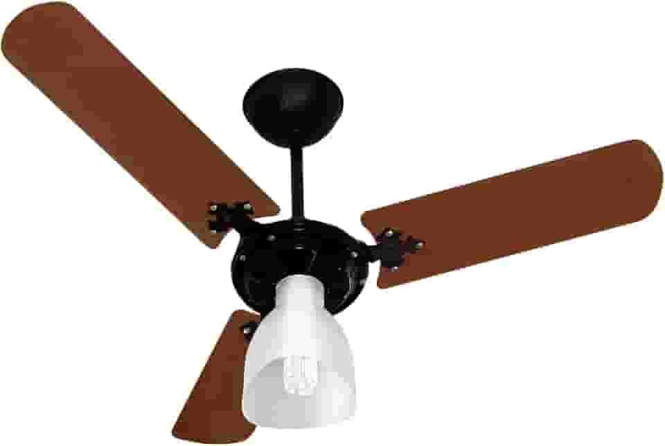 Venti-Delta Ventilador de Teto New Light 3 Pás Padrão Mogno 220 V C3V, 383223, 130 W, Preto