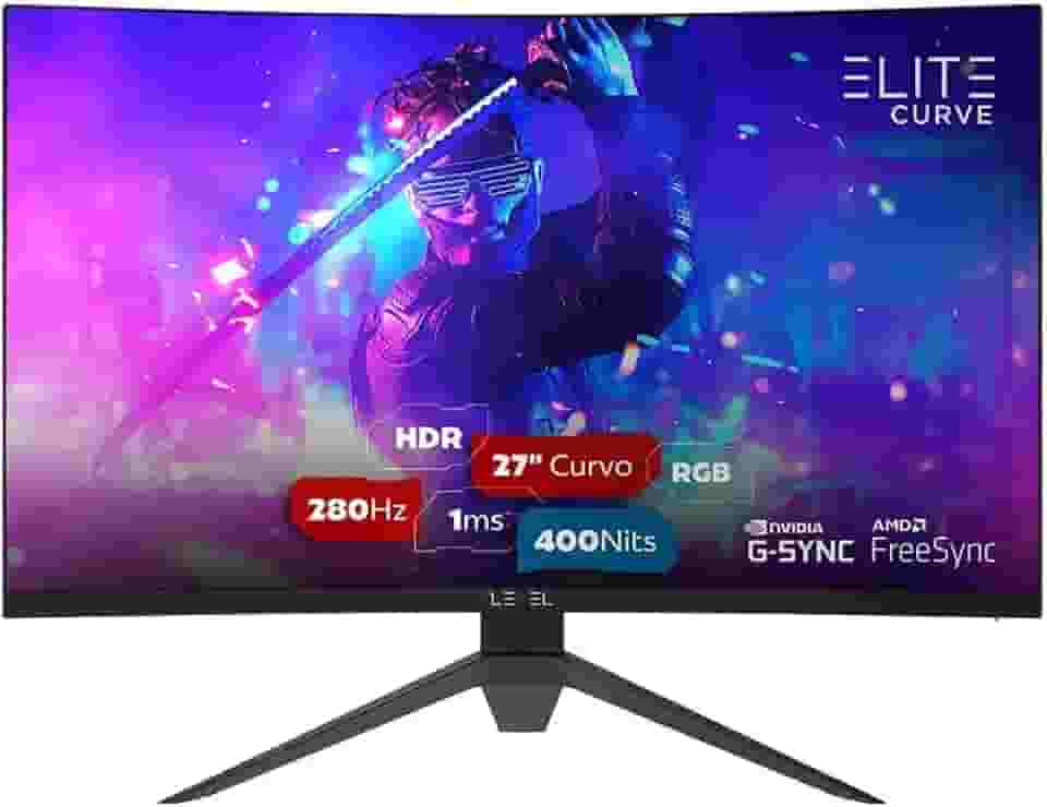 Monitor Gamer Hi Level Elite Curve 27" ELED, 280Hz, 1ms, HDR, Freesync e G-sync, Preto - W2717REC-V2