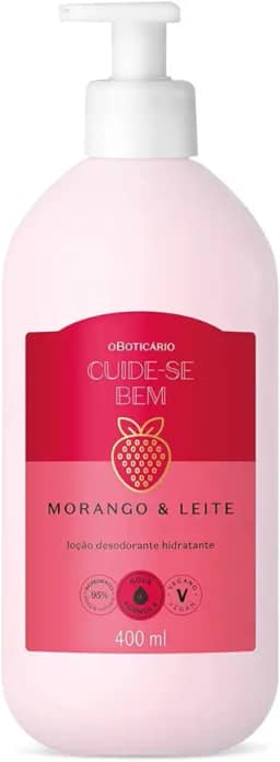 Loção Hidratante Desodorante Corporal Cuide-se Bem Morango e Leite 400ml