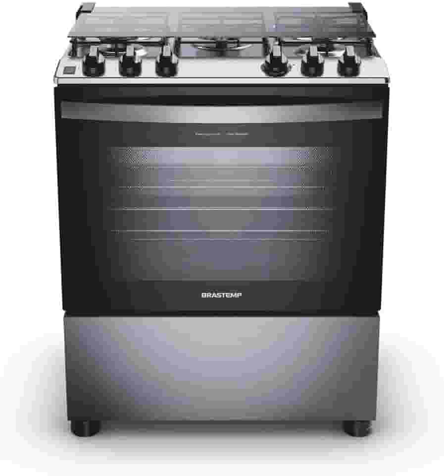 Fogão Brastemp 5 Bocas Cor Inox Com Turbo Chama - BFS5GDR 110V