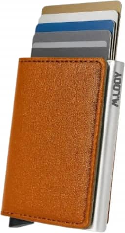 Carteira Antifurto, Proteção RFID, Mágica, Futurista, Porta-Cartões, Minimalista, Slim Pop Up (Marrom)