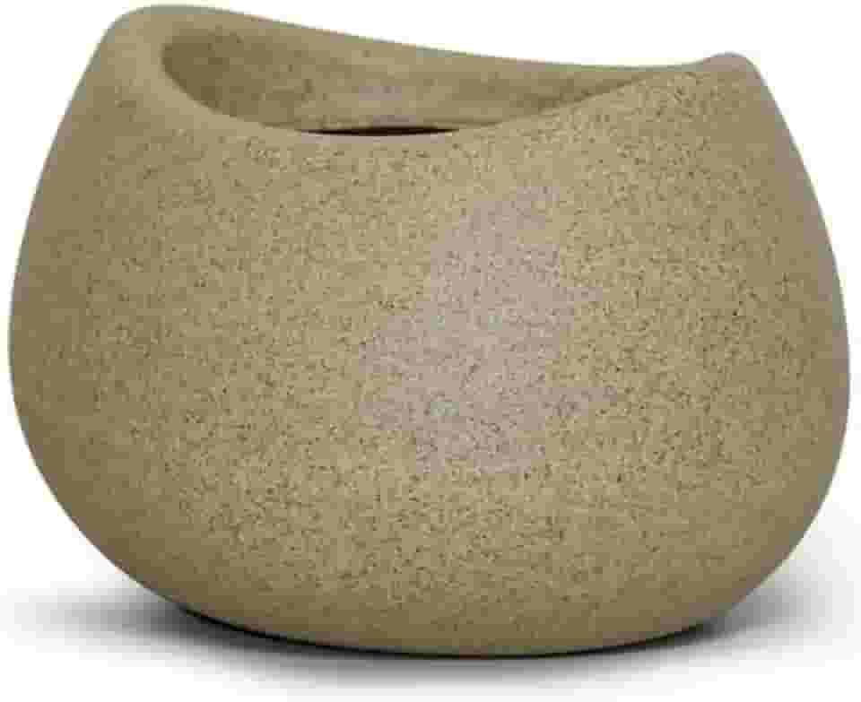 Vaso Decorativo para Plantas de Mesa Texturizado Oval 19 Areia