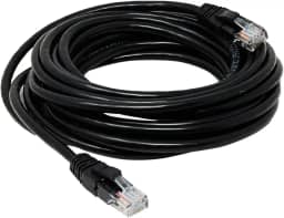 Cabo de Rede PlusCable Preto 5Metros PC-ETHU50BK Cat.5E Patch Cord - Conectores RJ45 Capa de PVC