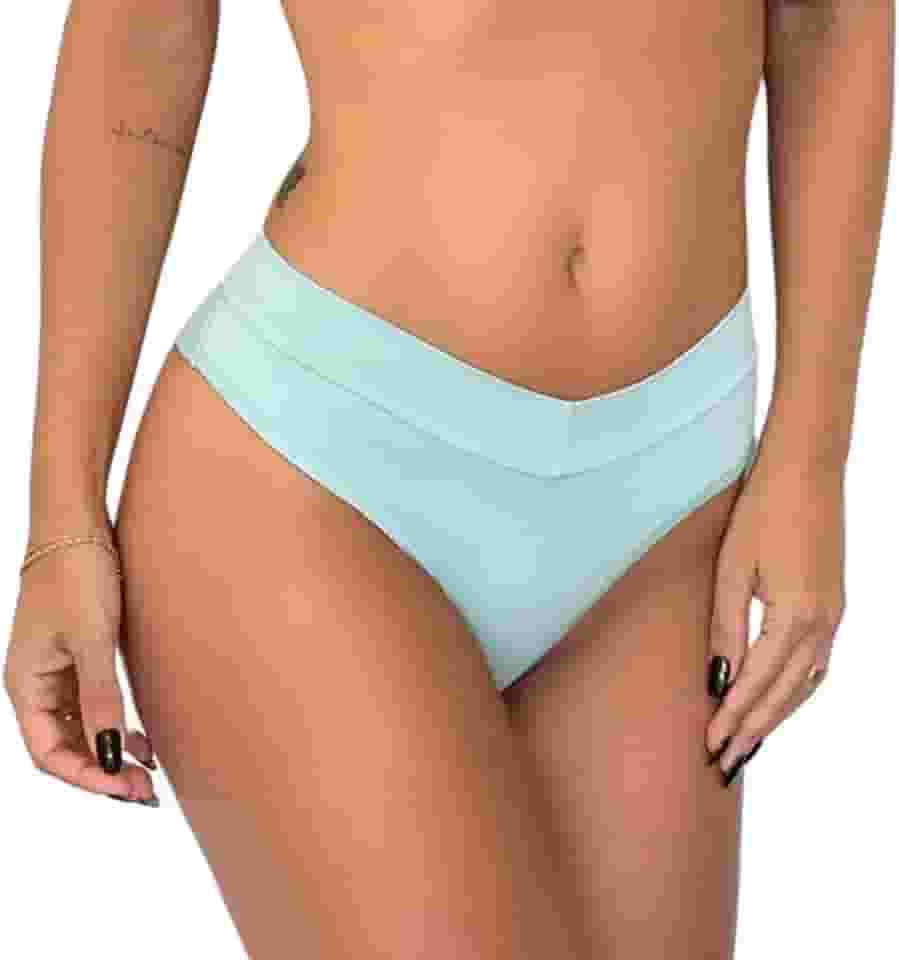 Kit com 10 Calcinhas Fio Dental e Cós Duplo Feminina Tecido Conforto Não Marca Sob a Roupa