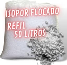 Isopor Flocado 50 litros para Enchimento de Puffs Almofadas Bichos de Pelúcia Artesanato Mistura na Fórmula de Concreto Leve e preenchimento interno de caixas p/proteção de objetos frágeis