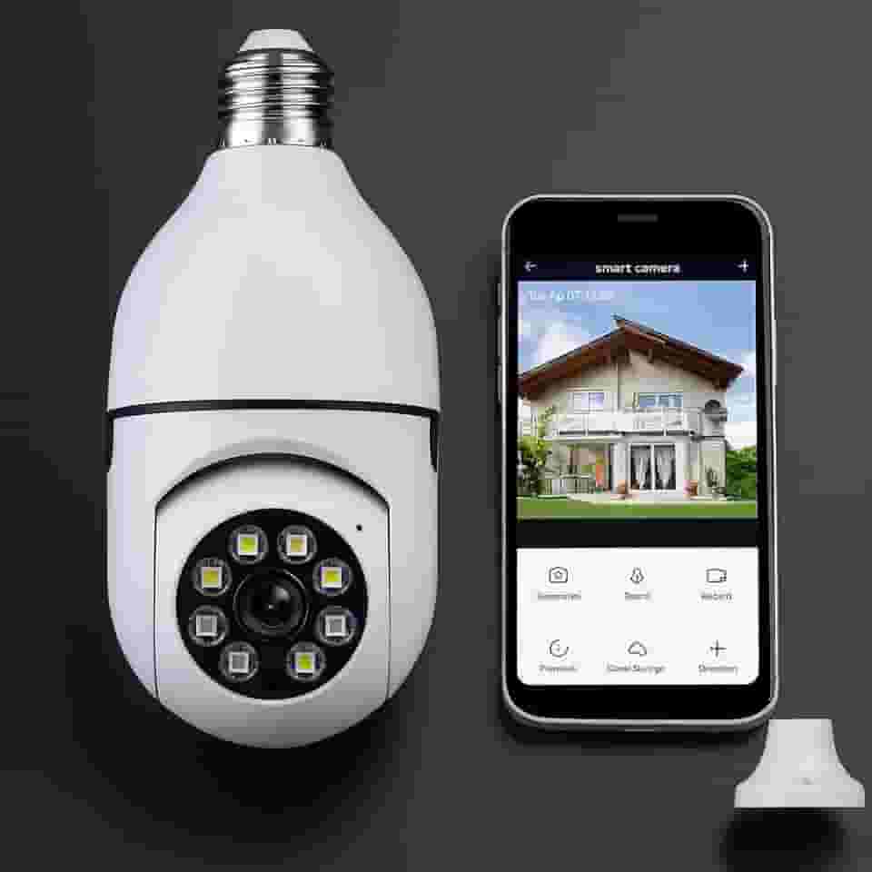 Câmera Segurança IP Lâmpada WiFi Full HD 1080p com Visão Noturna Infravermelho 1080P, Yoosee, Bivolt, Detecção de Movimento, Áudio Bidirecional, Prova D'água Giratória