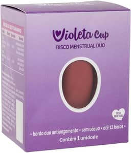 Violeta Cup Disco Menstrual Duo Mini Cor Vermelho Para Colo Do Útero Médio E/Ou Baixo