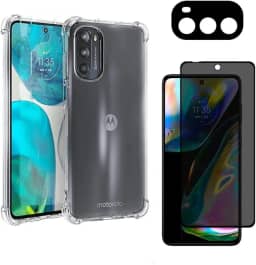 Capa Capinha Compatível Com Moto G52 5G + Película Privacidade Anti Spy Privacy + Película Proteção da Lente da Câmera - (Hard Glass Store)