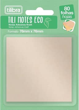Tilibra - Bloco Adesivo Tili Notes 76x76mm 80 Folhas Kraft