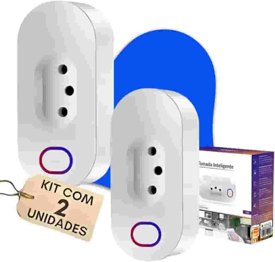 Kit 2 Tomadas Inteligente Smart Automação Wifi Google Home Alexa (Plugue20A)