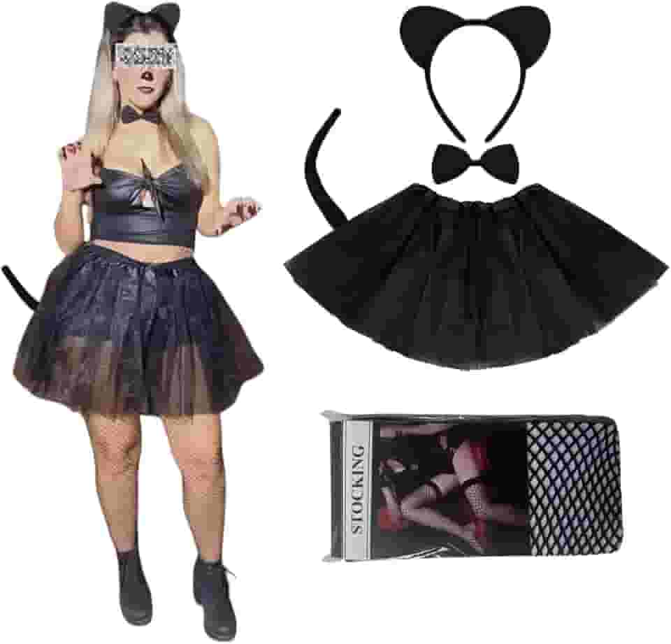 Fantasia Halloween Feminina Gata Cosplay Gatinha Carnaval