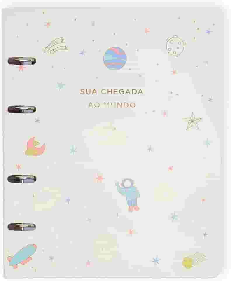 Livro Álbum Argolado Do Bebê 18X24 Off White, Cicero