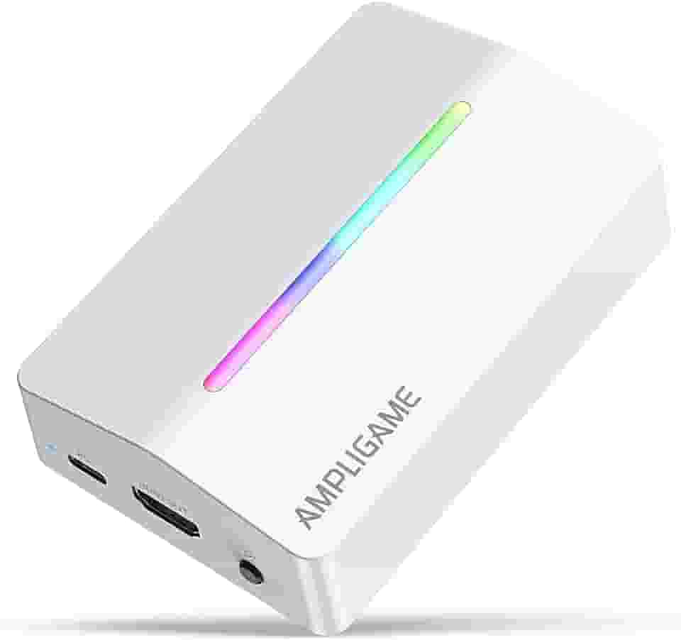 Fifine AmpliGame Gaming Capture Card USB 4K HDMI, 1080P Audio Video Capture Card para OBS Streaming com RGB, HDMI in/out Compatível para Switch/XBOX/PS5/Computer-V3 Branco