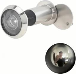 Olho Mágico para Porta Soprano em Latão Cromado – Visor de Segurança, Instalação Fácil, Alta Durabilidade – Cor Prata