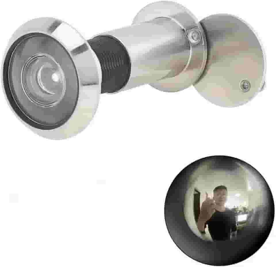 Olho Mágico para Porta Soprano em Latão Cromado – Visor de Segurança, Instalação Fácil, Alta Durabilidade – Cor Prata