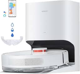 XIAOMI Robot Vacuum X10 - Robot aspirador e limpa-chão com sistema inteligente de navegação a laser (LDS), sucção de 4000 Pa, base de auto-esvaziamento, 5200 mAh, branco