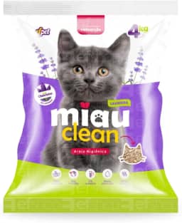 Areia Sanitária Antiodor Miau Clean Para Gatos Tira Cheiro (4 Kg - Perfumada)