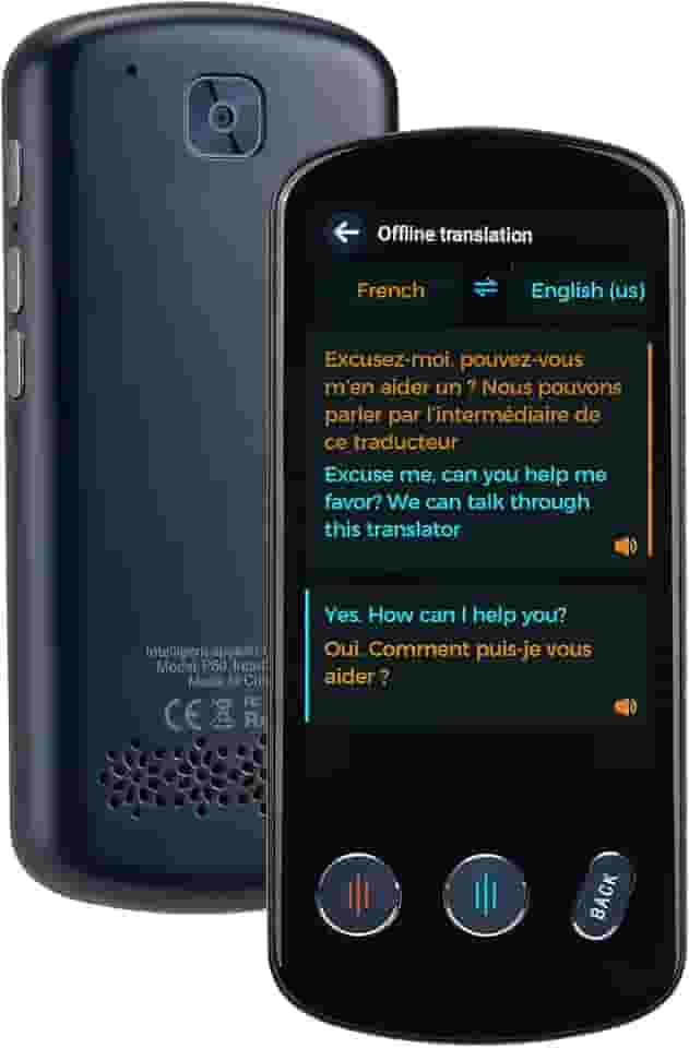SVANTTO Dispositivo tradutor de idiomas P60 AI, suporta 142 traduções bidirecionais de voz em tempo real, sem necessidade de WiFi, vida útil da bateria 8H, offline, gravação e tradução de fotos para
