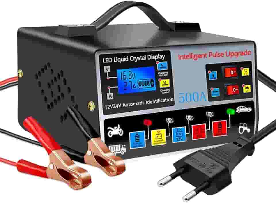 Carregador de Bateria Automotivo, Carregador de Bateria de Moto com Visor, 220v