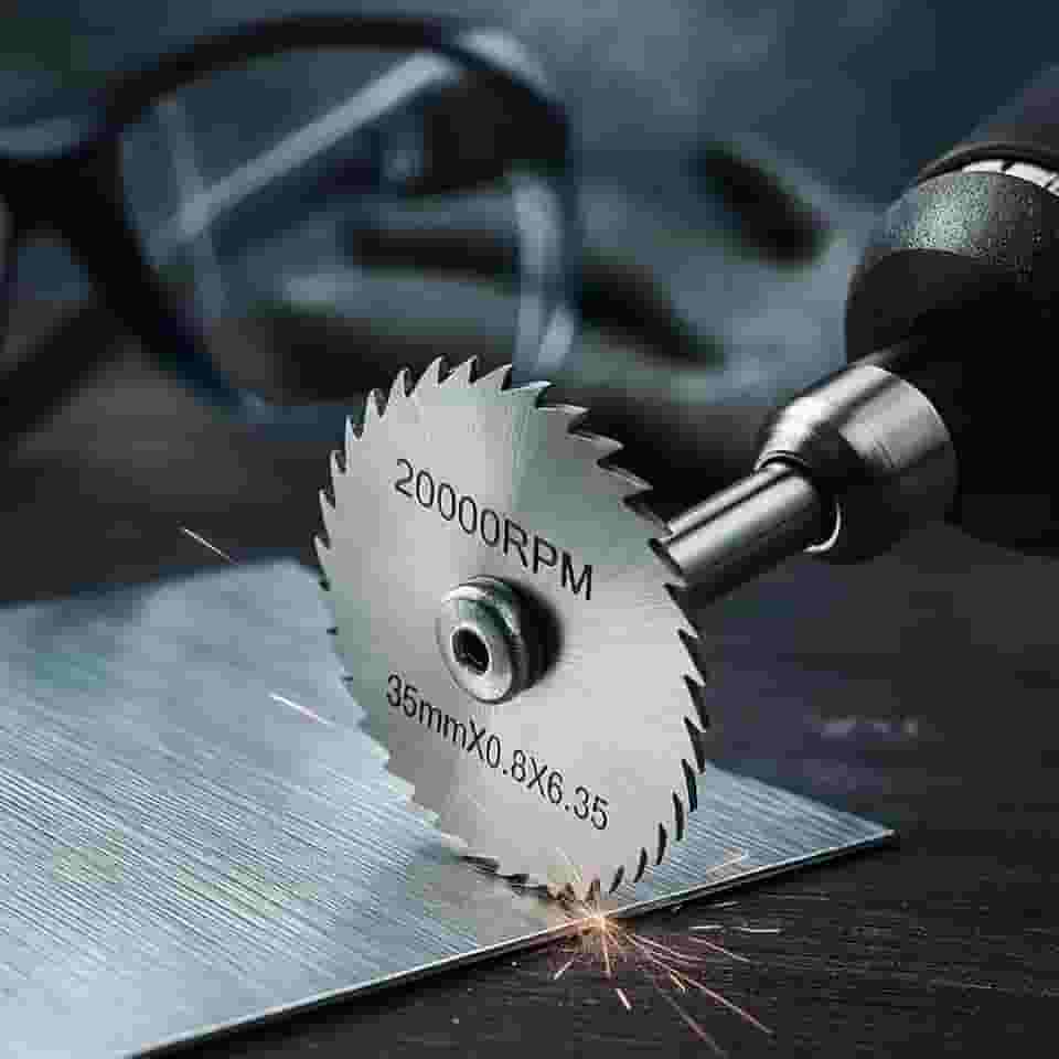 Kit Premium Mini Disco De Corte Serra Circular 6 Peças Com Haste, Para Micro Retífica, Madeira, Alumínio E Plástico, Compatível Universal, Marca VARENZIA