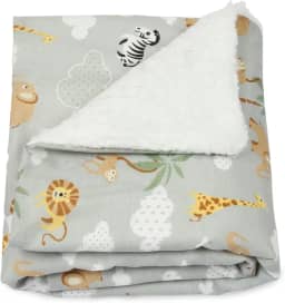 Manta de Bebê Sherpa Safari Cinza