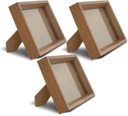 KIT 3 Portas-Retrato Vazado Fundo 10x15 Design Moderno e Elegante para Decorar sua Casa ou Escritório (Tabaco)