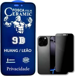 Película Protetora Cerâmica Fosca Privacidade iPhone X 11 12 13 14 15 16 E PRO MAX Proteção Total, Anti-Risco, Anti-Espião e Não Deixa Marca De Dedo Na Tela (13/13PRO/14/16E)