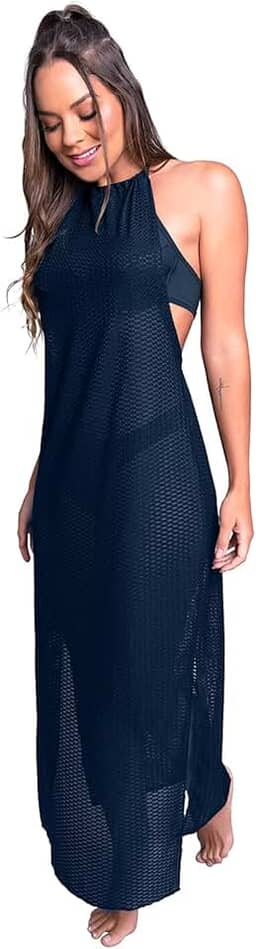 Saída De Praia MVB Modas Longa Banho Vestido Moda Praia