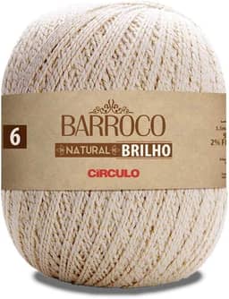 Barbante Barroco Natural Brilho nº6 - Ouro 700g (1150m)