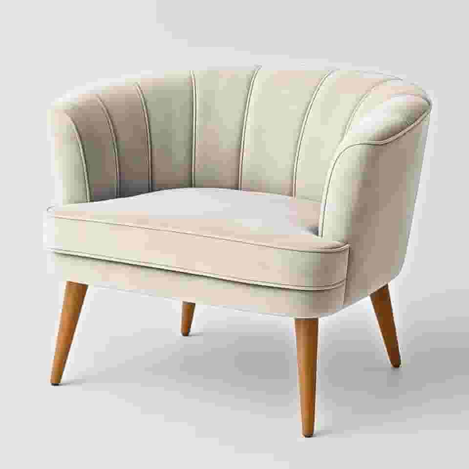 Poltrona Cadeira Decorativa para Sala de Espera Recepção Resistente Ergônomica MOBLAN decor (Bege)