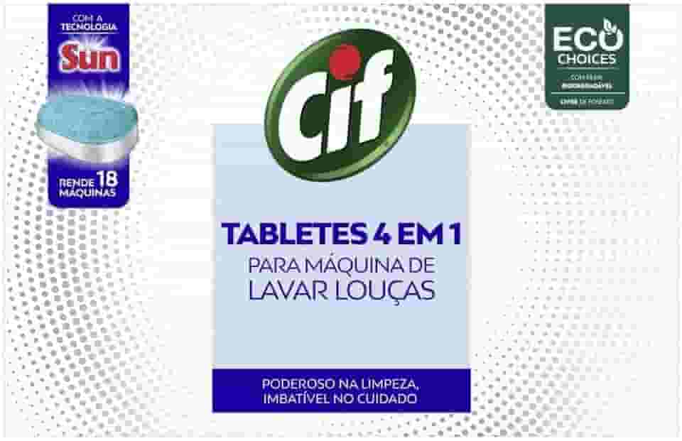 Cif Tabletes 4 Em 1 Para Máquina De Lavar Louças 324g