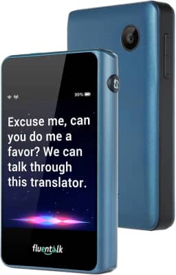 Timekettle, Dispositivo mini tradutor Fluentalk T1, sem necessidade de WiFi, dados móveis globais integrados em 1 ano, suporta 40 idiomas e tradução de fotos, tradutor de idioma instantâneo para