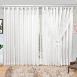 Cortina de Voil com Forro Microfibra 6,00m x 2,70m - Branco
