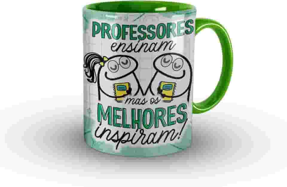 Caneca Verde Presente para professores, Professores ENSINAM mas, os melhores INSPIRAM!!!