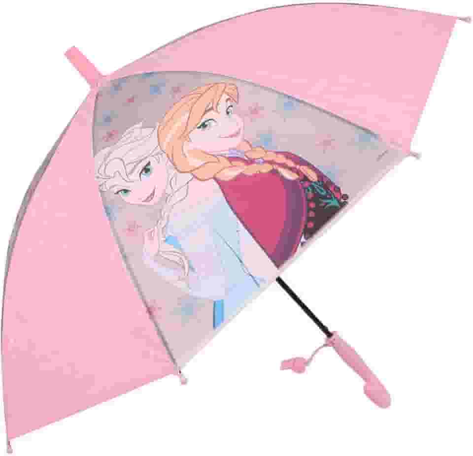 Guarda Chuva Infantil Frozen Rosa com Apito Disney