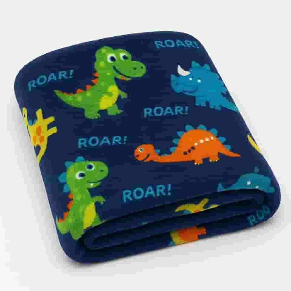 Manta Cobertor Em Microfibra 180x200cm Toque Aveludado Estampada Solteiro King 1 Peça | ADMIRARE (DINO)